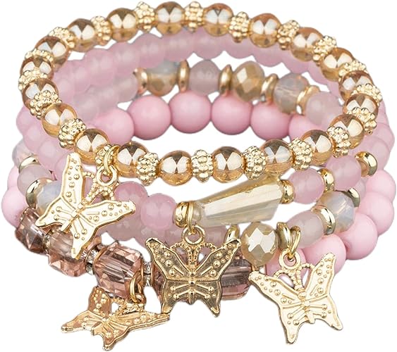 Pink Bohemian Butterfly Bracelet