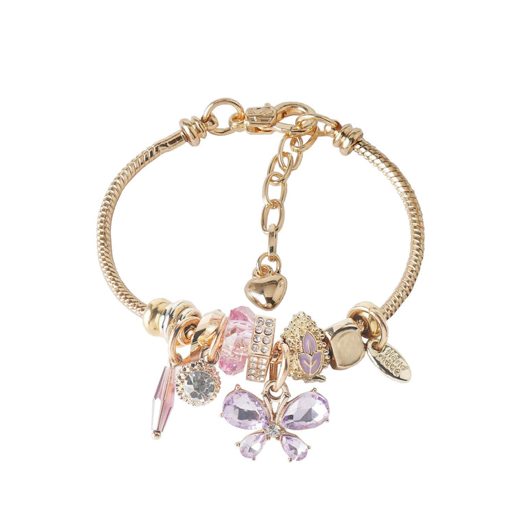 Purple Butterfly Charm Bracelet