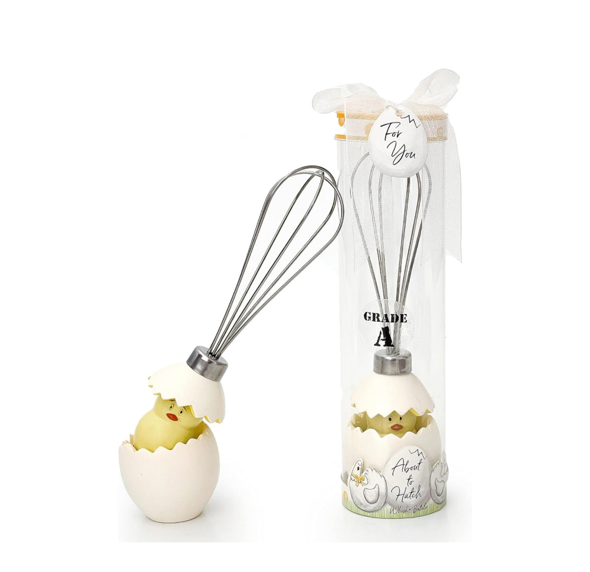 K. Chanel Silver and White Stainless-Steel Egg Whisk
